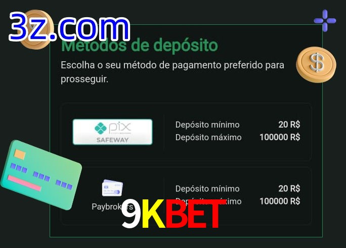 O cassino 9Kbet oferece uma grande variedade de métodos de pagamento